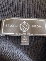 Vtg St. John Sport Marie Gray Women&#39;s Black Zip Up Crop Jacket Sz Small Black - £43.07 GBP