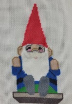 Elf Gnome Needlepoint Finished Ornament HP Canvas Pre Worked Hand Painted XMAS - £29.84 GBP