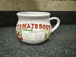 Tomato Soup With Recipe Soup Stoneware Bowl Mug Crock Cup Vintage Collectible  - $9.50