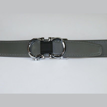 Mens VALENTINI Leather Belt Automatic Adjustable Removable Buckle V506S Gray image 3
