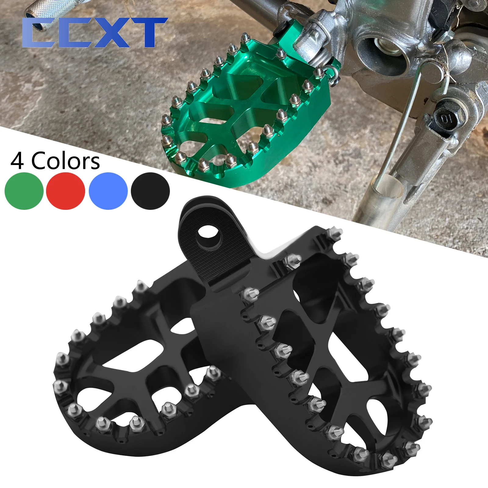 Motorcycle Aluminum Footpegs Foot Pegs Pedal Footrest For Kawasaki KLX250R - $44.52+