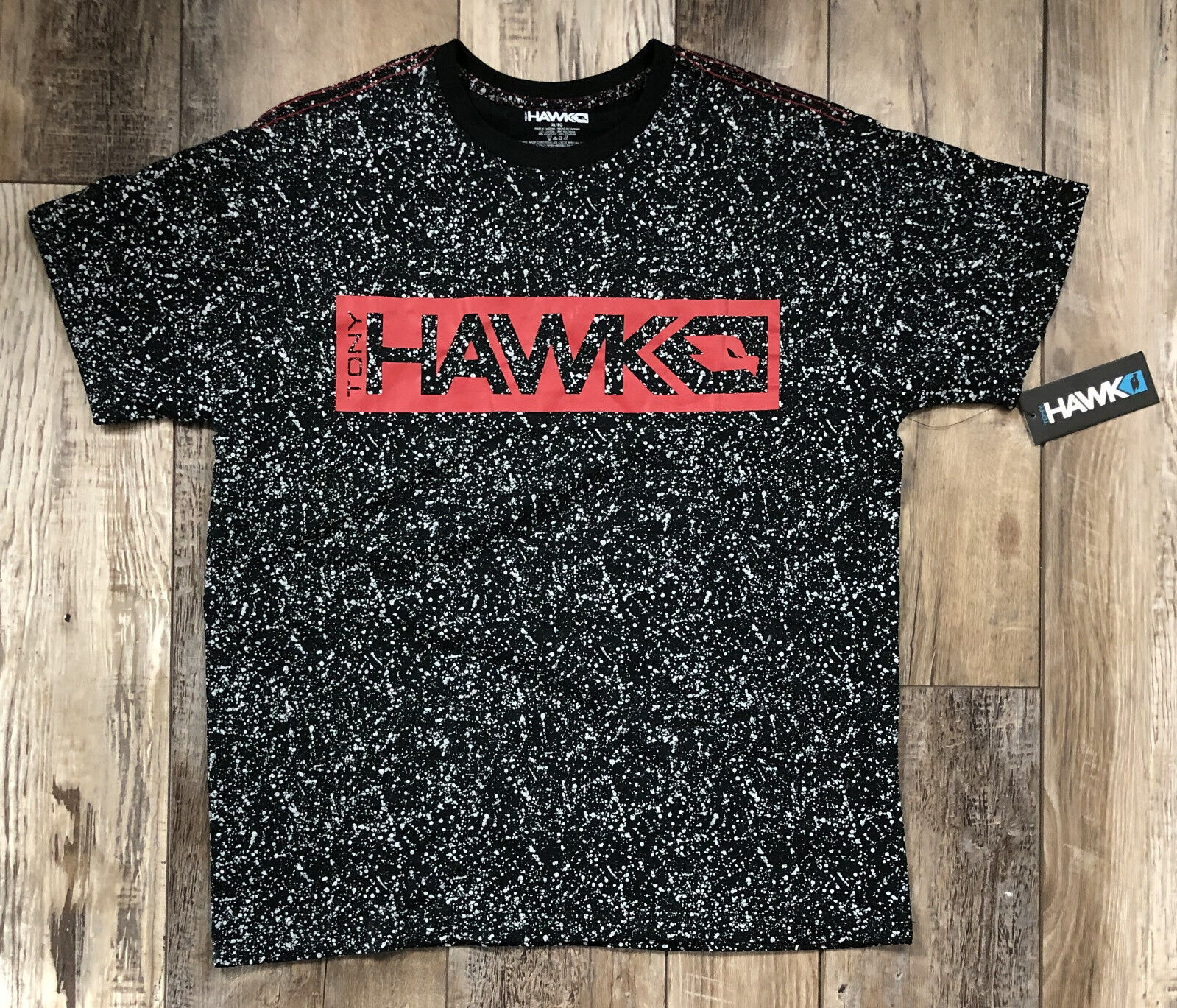 Primary image for Tony Hawk Splat Block Out SS Tee Shirt - Black w/Red Graphics - Size XL