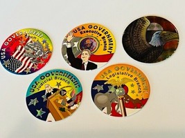 American Bald Eagle Pogs lot Slammer Milk Cap game poggs vtg Government USA flag - £11.83 GBP