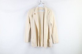 Vtg 90s Christian Dior Women S Angora Lambswool Knit Open Front Cardigan Sweater - £78.91 GBP