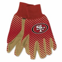 SAN FRANCISCO 49ERS ADULT TWO TONE SPORT UTILITY GLOVES NEW &amp; LICENSED - £6.99 GBP