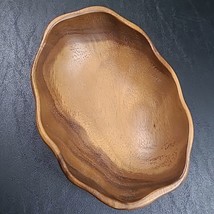 Monkey Pod Wood Scalloped 7&quot; Dish Tray Bowl - £9.34 GBP