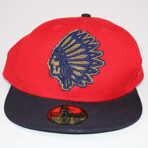 Undefeated New Era Indian Chief Head Chenille Fitted Baseball Cap Hat Size 7 1/4 - £24.82 GBP