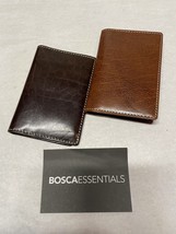 2 Bosca Essentials Leather Credit Card Case, Color Chestnut &amp; Tan - $55.00