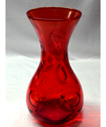 Vintage Spanish Style AMBERINA 10.75&quot; Vase - Burst Glass Bubble Pattern ... - $52.78