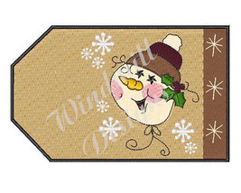 Snowman Gift Tag - Machine Embroidery Design - £2.78 GBP