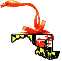Maryland State Shaped Flag Design Metal Christmas Tree Ornament - $9.99