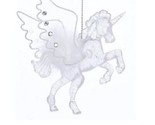 Kurt Adler Pegasus Ornament Glittery White Translucent Flying Unicorn - £6.80 GBP