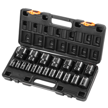 VEVOR Impact Socket Set 1/2 in, 19 pcs, Standard Socket Assortment, Hex ... - $38.90