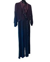 Dkny Trench Coat Faux-Wrap Slip Inside Dress Size 12 Color Black - £42.44 GBP