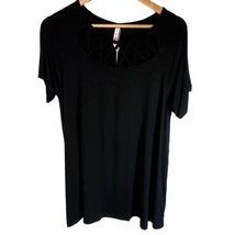 White Mark Women&#39;s Crisscross Cutout Short Sleeve Top Color Black Size L... - £22.62 GBP