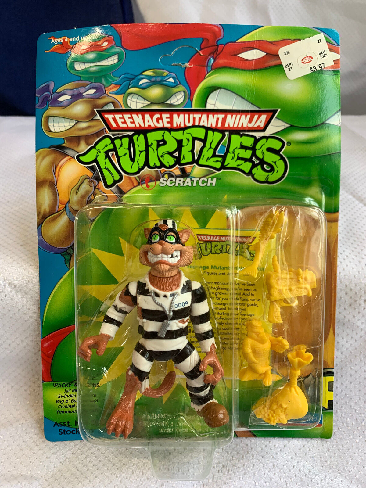 1993 Playmates TMNT SCRATCH Action Figure in Blister Pack UNPUNCHED **READ** - $5,445.00