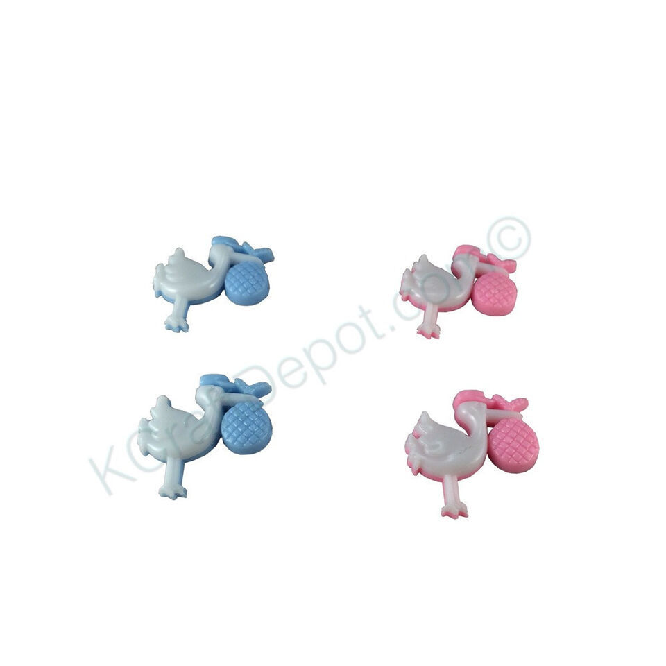 1&quot; Plastic Stork Baby Shower Charm Game Party Decoration Favors U-Pick - $6.16+