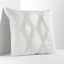 Simply Vera Wang Throw Pillow Size: 16 X 16&quot; New Ship Free White Bugle Beaded - £62.92 GBP