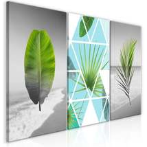Tiptophomedecor Stretched Canvas Nordic Art - Leaves On The Beach - Stretched &  - $99.99+