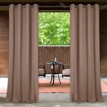 Outdoor Curtains - Thick Fabric Light Blocking Blackout Patio Drapes With Gromme - £31.46 GBP