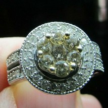 Champagne &amp; White Diamonds 14k White Gold Ring Size 5 Ijdn Interjewel Usa - £1,086.85 GBP