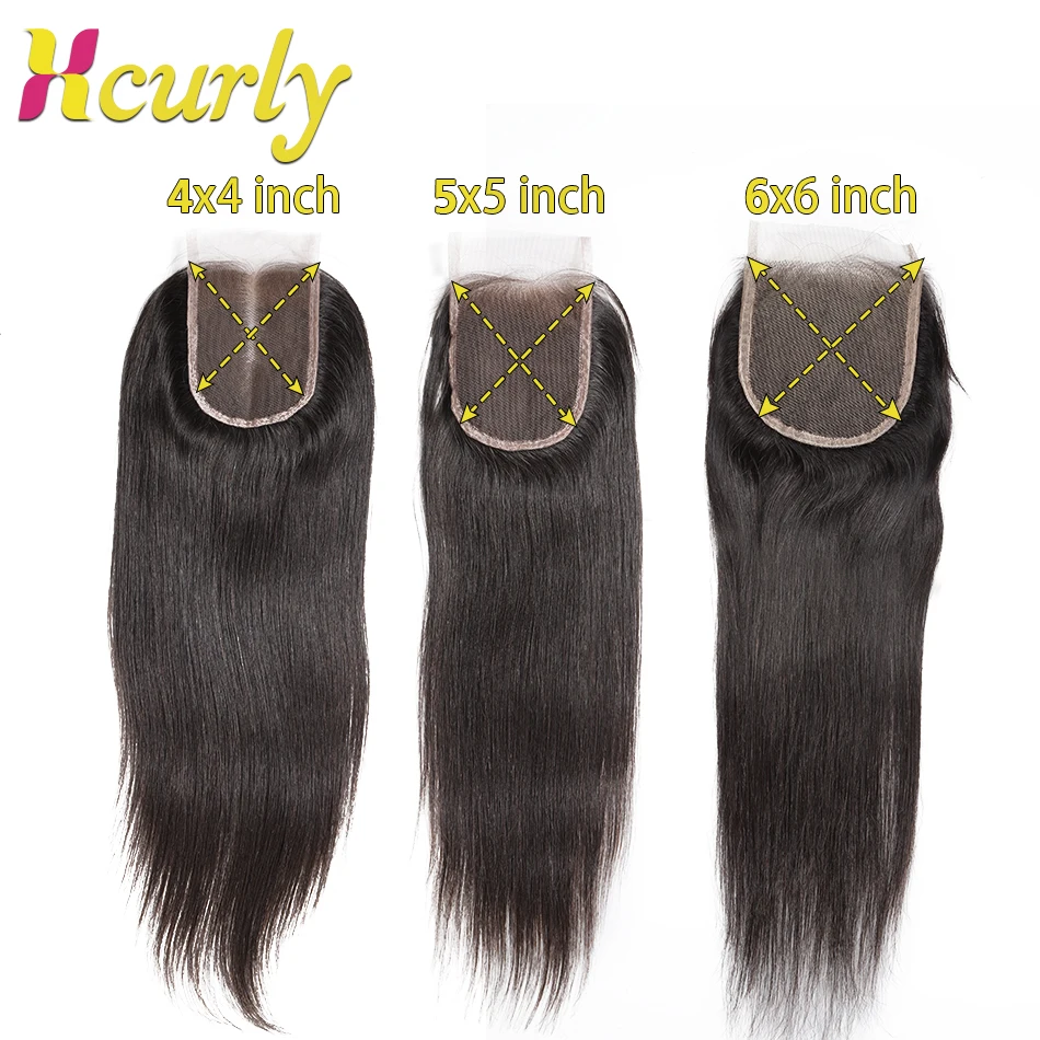 18 20 Inch 4x4 Lace Closure Only Remy 100% Human Hair Straight Closure B... - £59.53 GBP+