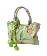 Vince Camuto Canvas La Fruit Handbag Purse Shoulder Bag Tassel Yellow Green - £31.11 GBP