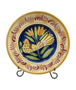 Talavera Folk Art Mexican Pottery Bowl Bird Floral 12” Orange Yellow READ - £16.93 GBP