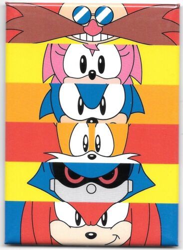 Sonic the Hedgehog Game Character Faces Stacked Refrigerator Magnet NEW ... - $3.99