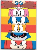 Sonic the Hedgehog Game Character Faces Stacked Refrigerator Magnet NEW UNUSED - £3.20 GBP