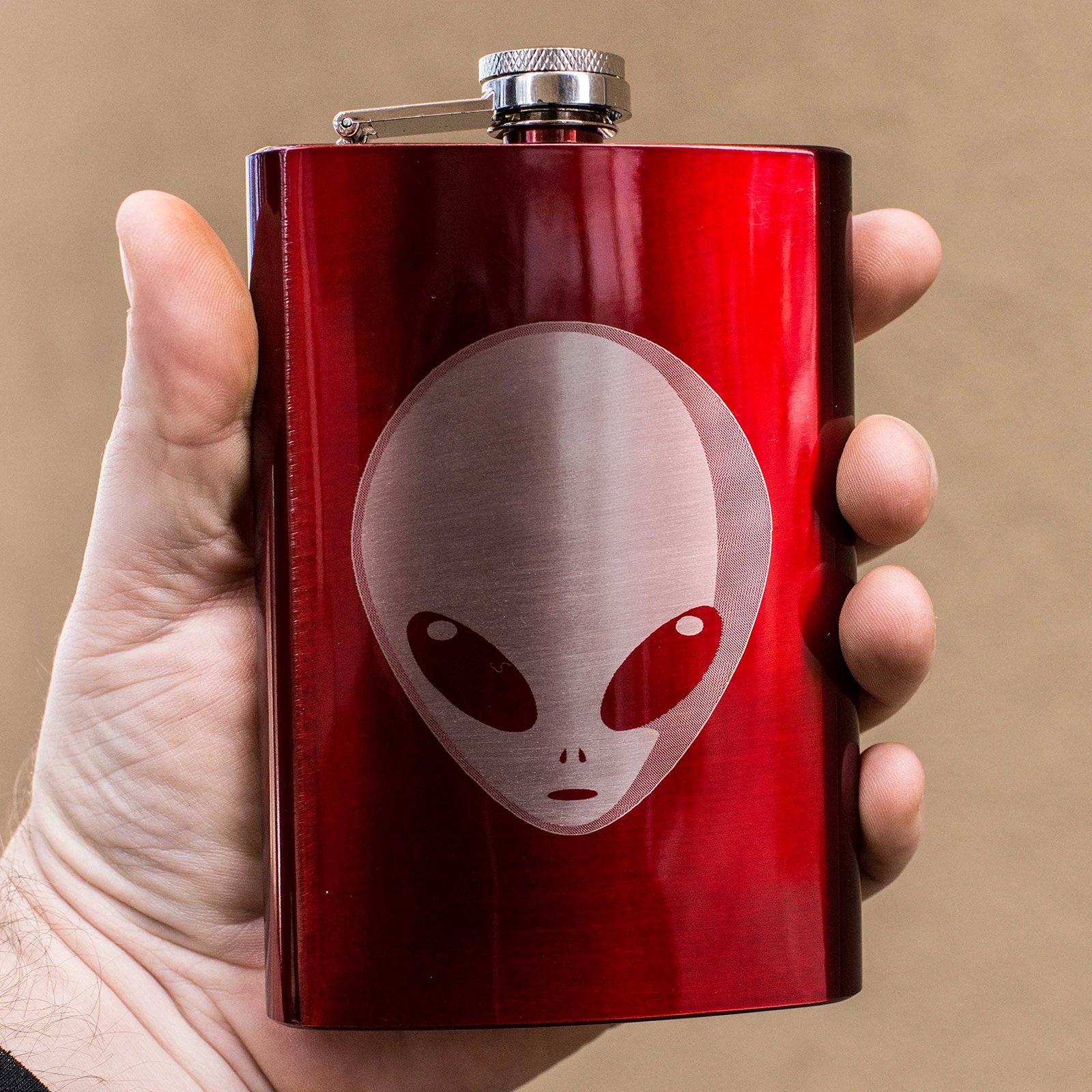 8oz RED Normal People Scare Me Flask 8oz RED Normal People Scare Me Flask