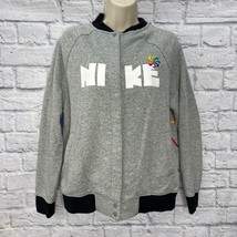 Nike Womens Swoosh Pinwheel Button Down Jacket Size S Gray CK0435 Sweats... - £31.10 GBP