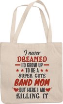 Make Your Mark Design Funny Super Cute Band Mom Reusable Tote Bag &amp; Merch for Mu - £17.41 GBP