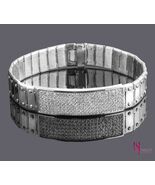 3 Ct Men&#39;s ID Screw Link Diamond Bracelet 14k White Gold Handmade 57.9 g... - $24,401.60 CAD