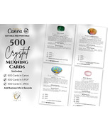 500 Crystal Meaning Cards With Images ,Editable And Printable PDF and Canva Link - £39.15 GBP