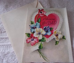 Vintage Rust Craft A Valentine for Dad Card With Envelope 1949 - $4.99