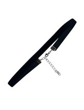 Thin elastic black velvet choker extension necklace adjustable lobster c... - $18.00