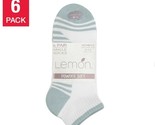 Lemon Fits Ladies’ Shoe 5-9.5, Low Quarter Ankle Sock, 6 PAIR, Gray - $14.99