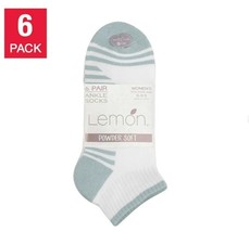 Lemon Fits Ladies’ Shoe 5-9.5, Low Quarter Ankle Sock, 6 PAIR, Gray - £12.01 GBP