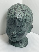 Clay Sculpture Head Child Boy 7 Inches Over 5 Lbs Vintage Art Piece Not Signed - £47.64 GBP