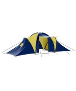  Camping Tent Fabric 9 Persons Blue and Yellow - €144,99 EUR