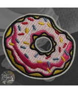 Donut with Pink Icing and Sprinkles Iron On Patch Embroidered Craft Appl... - $6.86 CAD
