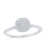 Sterling Silver Double Frame Square Diamond Ring - (93 Stones) - $252.70