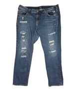 Silver Suki Skinny Distressed Denim Stretch Blue Jeans Womens size 21x27 - $22.14 CAD