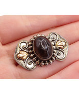 BALI 925 Sterling Silver - Vintage Cabochon Cut Smoky Topaz Brooch Pin -... - $77.20 CAD