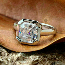 Engagement Ring 2.00Ct Asscher Cut Simulated Diamond 14k White Gold in Size 8.5 - £207.23 GBP