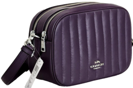 COACH C1569 PUFFY LINEAR QUILTED JES PURPLE NAPPA LEATHER CROSSBODY BAGNWT! - $197.99
