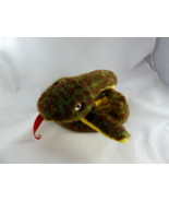 Slither the Snake Plush Beanie Baby Coiled With side Tag Green Brown Yel... - $20.29 CAD