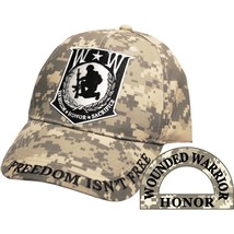 CP00532 Camo Wounded Warrior &quot;Freedom Isn&#39;t Free&quot; Embroided Cap w/ Logo - £10.97 GBP