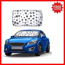 Custom Fit Windshield Sun Shade with Puppy Footprints - 64&#39;x32&#39; Easily I... - $22.30